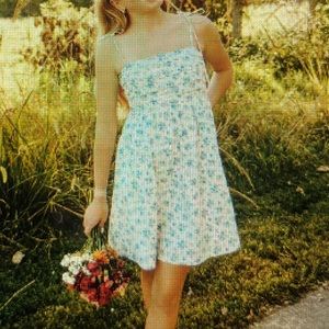 mini white floral dress